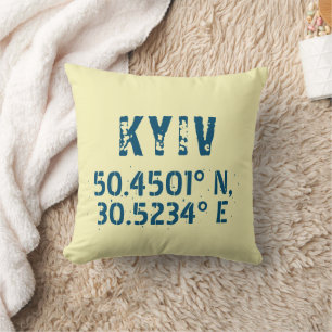 Kiew Ukraine Latitude & Longitude beunruhigt Kissen