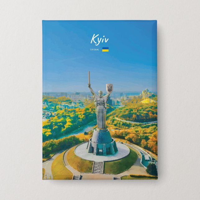 Kiew, Ukraine - Mutter-Ukraine-Denkmal Button (Vorderseite)
