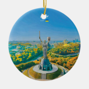 Kiew, Ukraine - Mutter Ukraine Denkmal Keramik Ornament