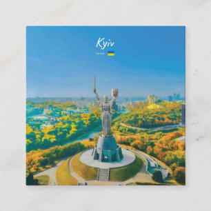 Kiew, Ukraine - Mutter Ukraine Denkmal Quadratische Visitenkarte