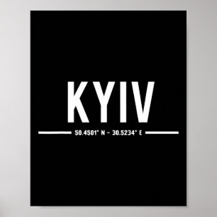 Kiew Ukraine Reise Ukrainisch Native Gps Koordinat Poster