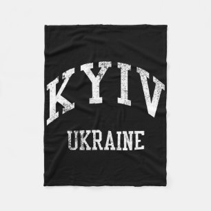 Kiew Ukraine Retro 70er College-Sportstil  Fleecedecke