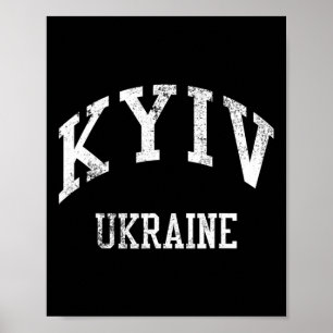 Kiew Ukraine Retro 70er College-Sportstil Poster