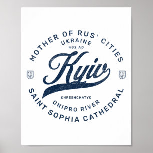 Kiew Ukraine Retro Poster
