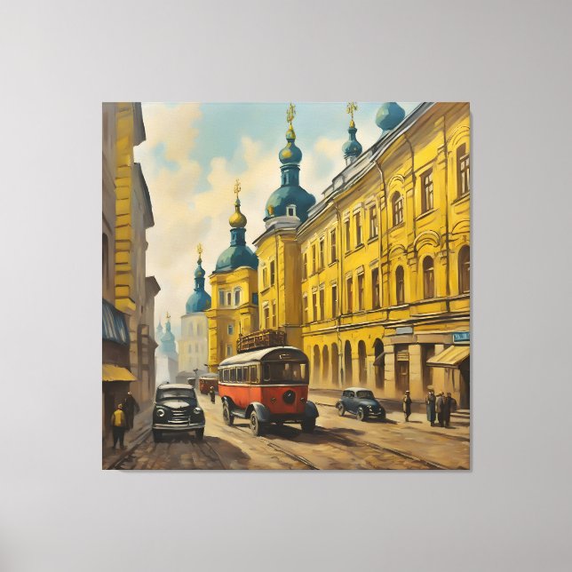Kiew Ukraine Wasserfarbe Leinwanddruck (Vorderseite)