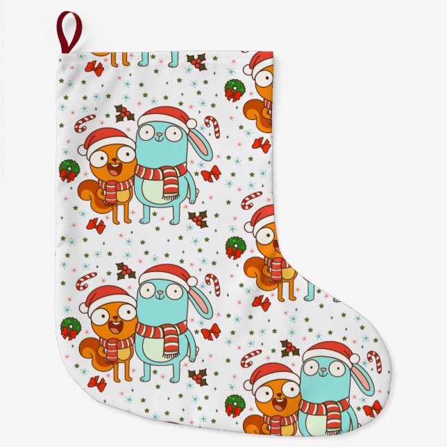 Kiff and Barry Holiday Großer Weihnachtsstrumpf (Vorderseite)