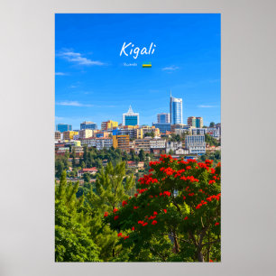 Kigali, Ruanda - Moderne Stadtsilhouette Poster