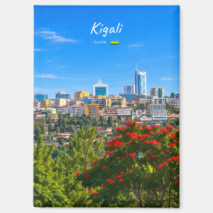 Kigali, Ruanda - modernes Stadtbild Skyline Flach Magnet