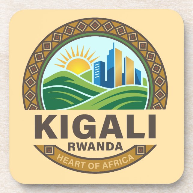 Kigali Rwanda Africa Getränkeuntersetzer (Vorderseite)