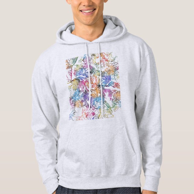 Kigali Rwanda City Map Hoodie (Vorderseite)