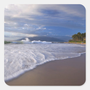 Kihei Beach, Maui, Hawaii, USA Quadratischer Aufkleber