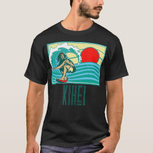 Kihei Hawaii Vintag Surfer Wave Retro Graphic T-Shirt