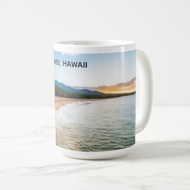 Kihei Maui Hawaii Makena Beach Panorama Foto Kaffeetasse (VorderseiteRechts)