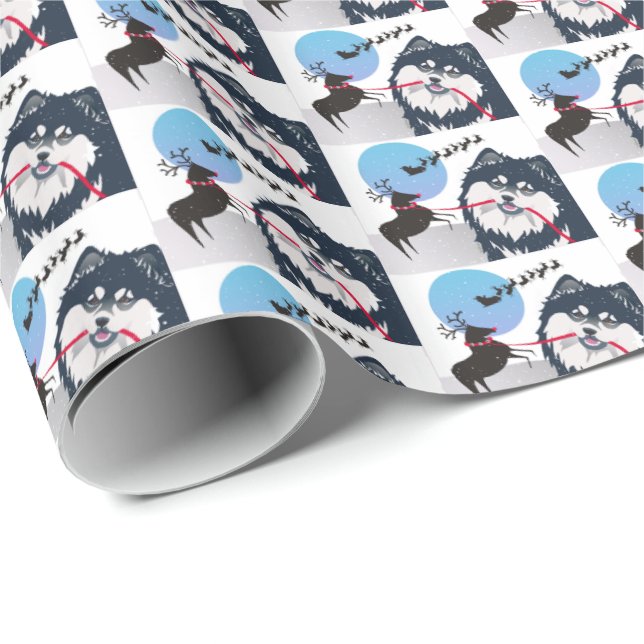 KIITOS SANKT finnische Lapphund Geschenkverpackung Geschenkpapier (Rolleneckpunkt)