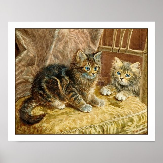 Kiitten Poster Print: Vintage Katzen (Vorne)