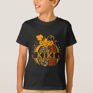 Kiki Leopard Floral Pumpkin Herbst Thanksgivi T-Shirt