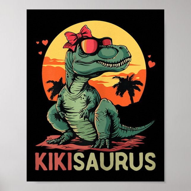 Kikisaurus Dino Dinosaur Kiki-Saurier T-Rex Mutter Poster (Vorne)