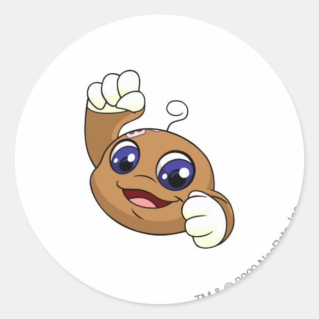 Kiko Brown Runder Aufkleber (Vorderseite)