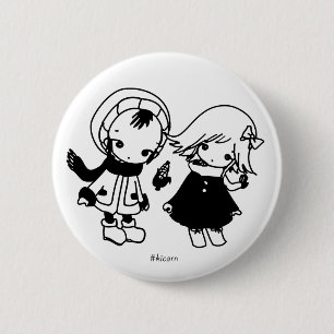 Kikuo Music Radio / Hoshi-kun Tsuki-chan-Abzeichen Button