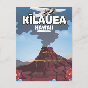 Kīlauea Hawaii Vulkan Reiseplakat Postkarte