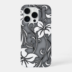Kilauea Hibiskus Hawaiian Floral Grau iPhone 16 Pro Hülle