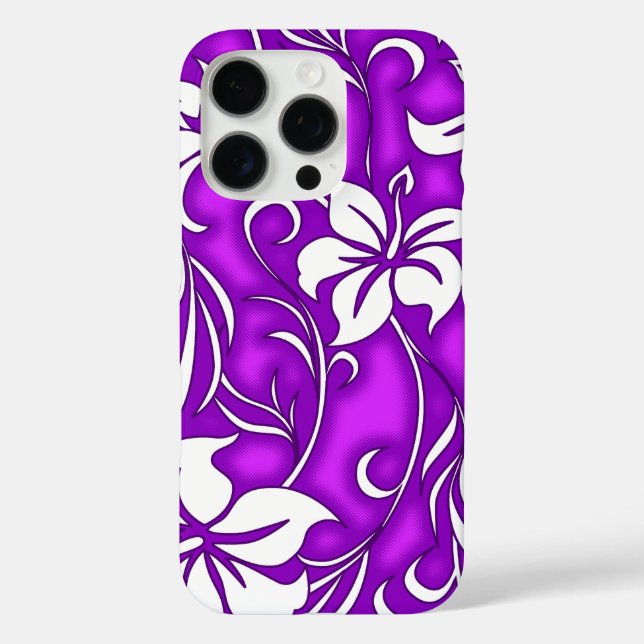 Kilauea Hibiskus Hawaiian Floral Lila iPhone 16 Pro Hülle (Rückseite)