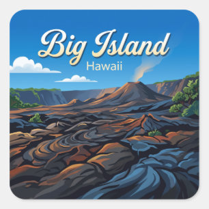 Kīlauea-Lavafelder Vulkan Hawaii Quadratischer Aufkleber