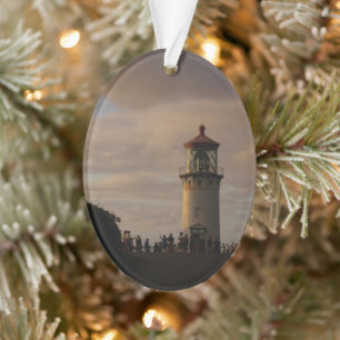 Kilauea Leuchtturm in der Abenddämmerung zu Weihna Ornament