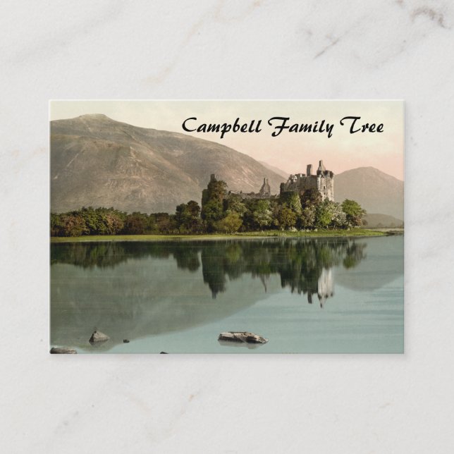 Kilchurn Schloss, Argyll und hochgebogene Visitenkarte (Vorderseite)