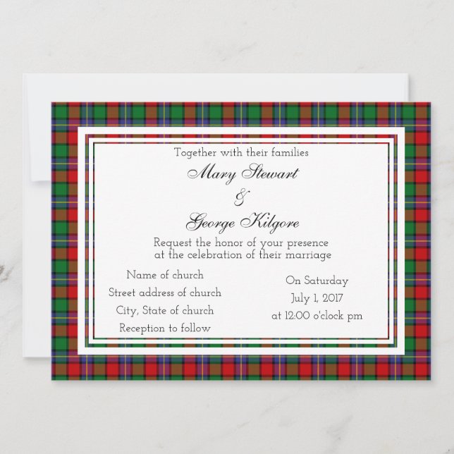 Kilgore Scottish Wedding Einladung (Vorderseite)