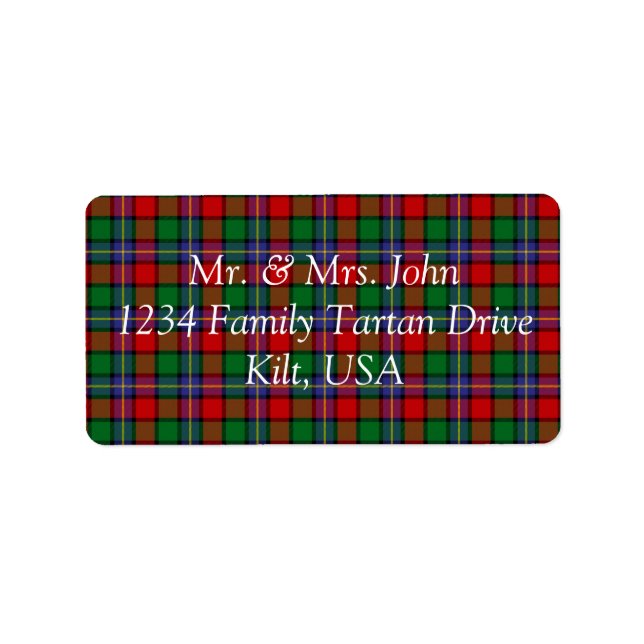 Kilgore Tartan Label Adressaufkleber (Vorne)