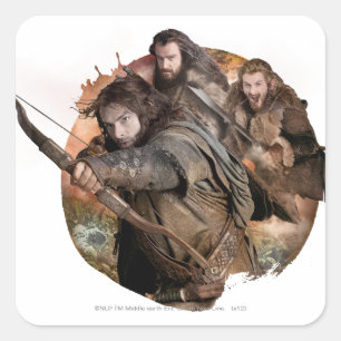 Kili, THORIN OAKENSHIELD™ und Fili Quadratischer Aufkleber