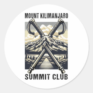 Kilimandscharo-Gipfel-Club-Wanderung Tansania Runder Aufkleber