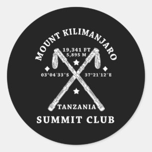 Kilimandscharo-Gipfel-Club-Wanderung Tansania Runder Aufkleber