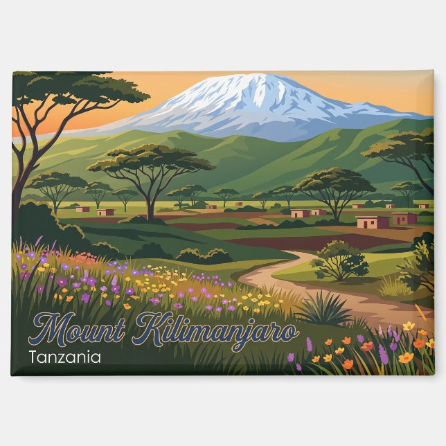 Kilimandscharo Tansania Magnet (Vorderseite)