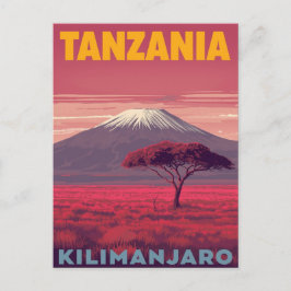 Kilimandscharo Tansania Retro-Reise Postkarte