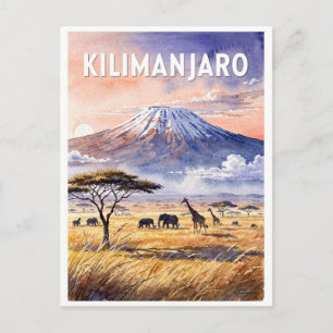 Kilimandscharo Tansania Vintage Postkarte