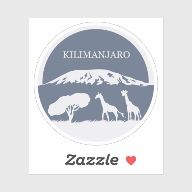 Kilimanjaro (blau) aufkleber (Blatt)