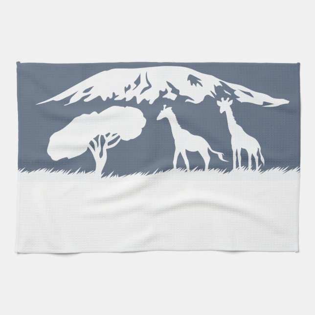 Kilimanjaro (blau) geschirrtuch (Horizontal)