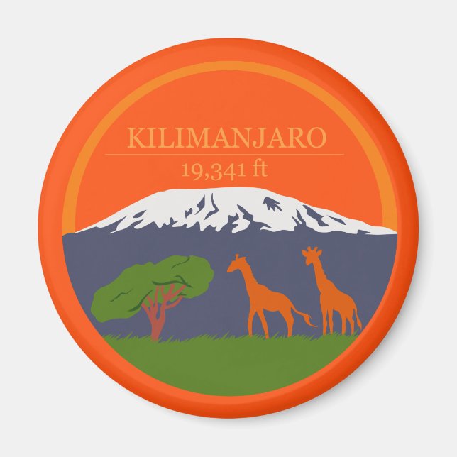 Kilimanjaro Höhe Magnet (Vorne)
