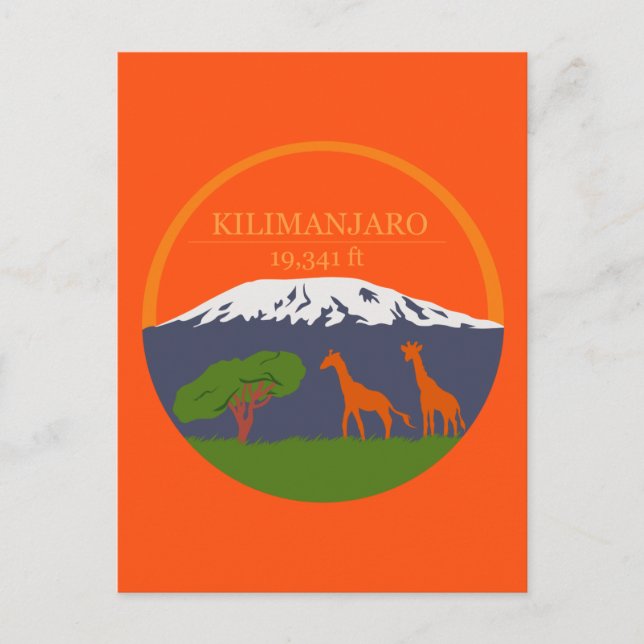 Kilimanjaro Höhe Postkarte (Vorderseite)