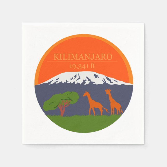 Kilimanjaro Höhe Serviette (Vorderseite)