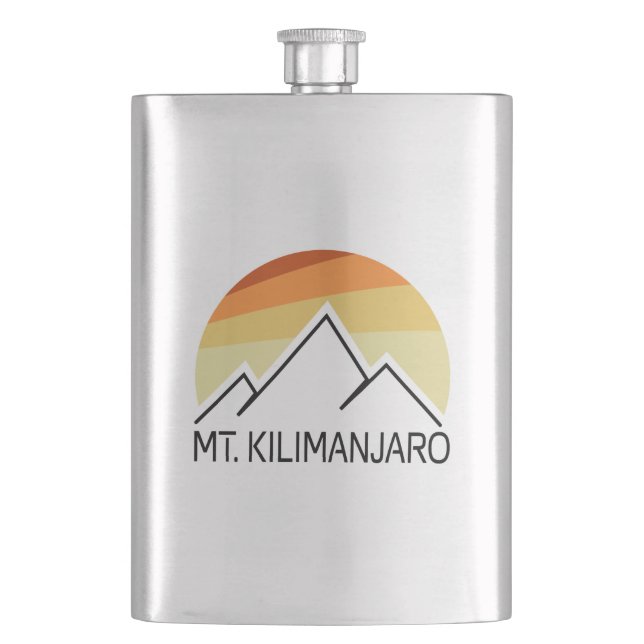 Kilimanjaro Retro Flachmann (Vorderseite)