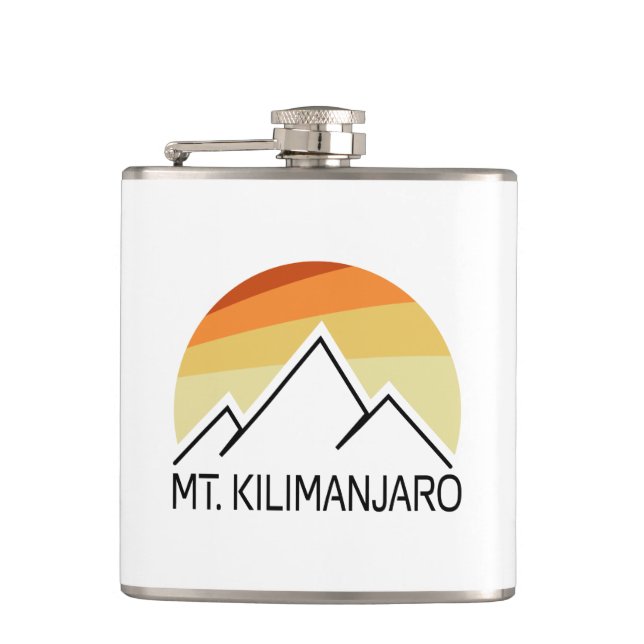 Kilimanjaro Retro Flachmann (Vorderseite)