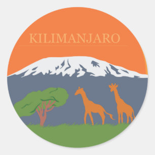Kilimanjaro Runder Aufkleber
