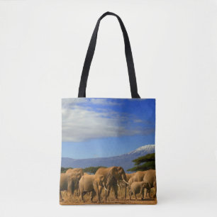 Kilimanjaro und Elefanten Tasche