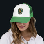 Kilkee Ireland Harp Logo - Retro Mesh Trucker Hat Truckerkappe<br><div class="desc">"Celebrate your Irish roots with this premium Kilkee Ireland trucker hat. Featuring the iconic golden harp on a crisp white foam front with breathable emerald green mesh. A timeless design for anyone proud of their Kilkee heritage. High-quality print,  not customizable to ensure design integrity."</div>