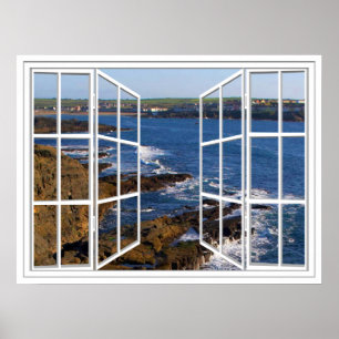 Kilkee Irland Scheiben-offenes Fenster-Plakat Poster