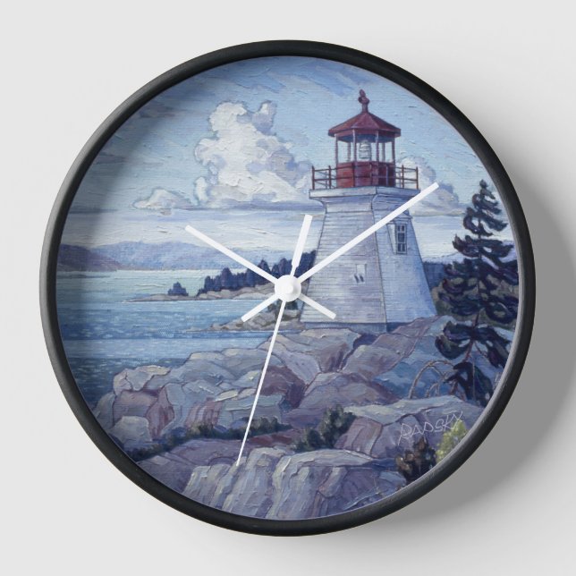 "Killarney East Lighthouse" von Charlie Rapsky Uhr (Vorderseite)