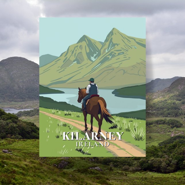 Killarney National Park Horseback Travel Postkarte (Killarney National Park Horseback Travel Postcard)